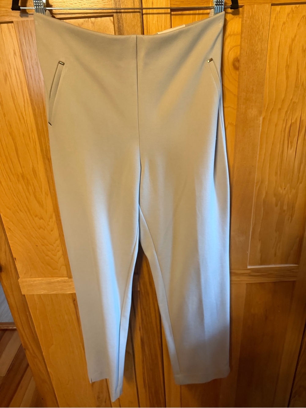 Chico's Slim Ponte Ankle Pants in Light Cream